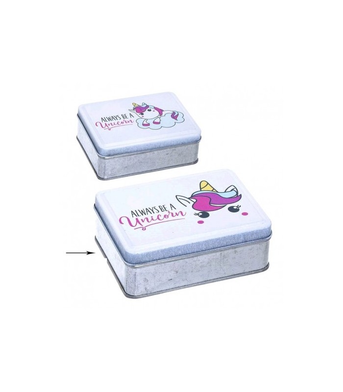 Caja de metal rectangular Unicornio 2M