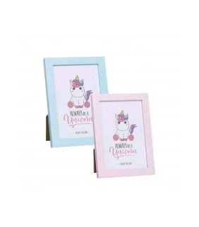 Portafoto UNICORNIO 10X15  2c  azul o rosa