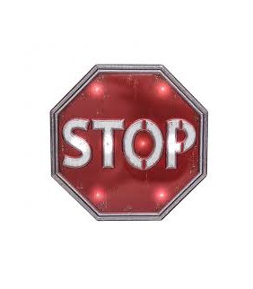 Rótulo decorativo PVC con luz led    STOP 