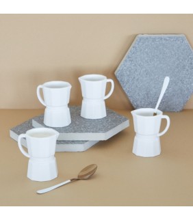 Set Tazas Espresso Moka Color Blanco Mate Conjunto