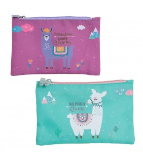 Estuche Llama 2M  Rosa  Verde