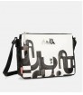 Bolso Bandolera Peace and Love Blanco y Negro