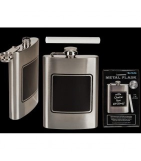 PETACA de metal con tiza para escribir 240ml 14cm