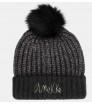 Gorro de punto con pompón negro Anekke Sipecusa