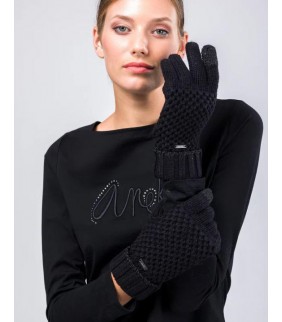 Guantes de punto negros Anekke