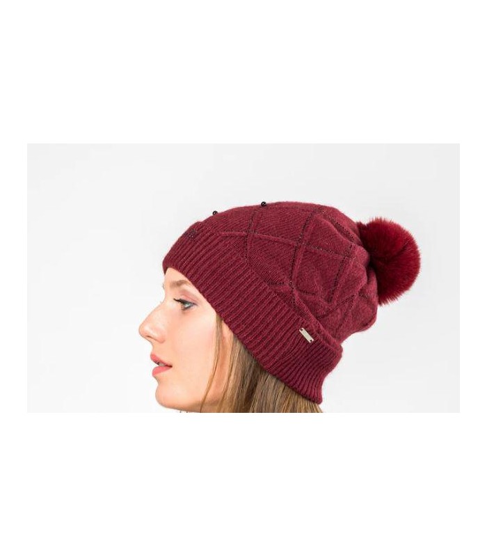 Gorro de punto burdeos Anekke