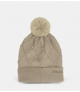Gorro de punto beige con detalles Anekke