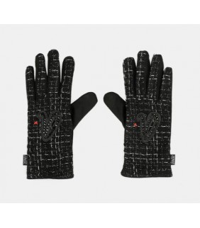 Guantes de tejido tweed negros Anekke