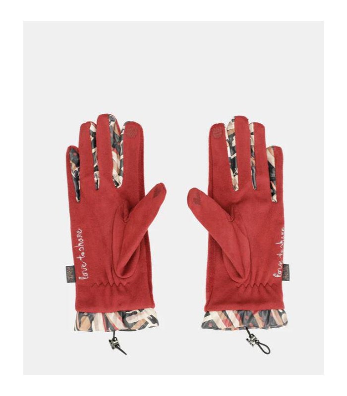Guantes de terciopelo burdeos Anekke