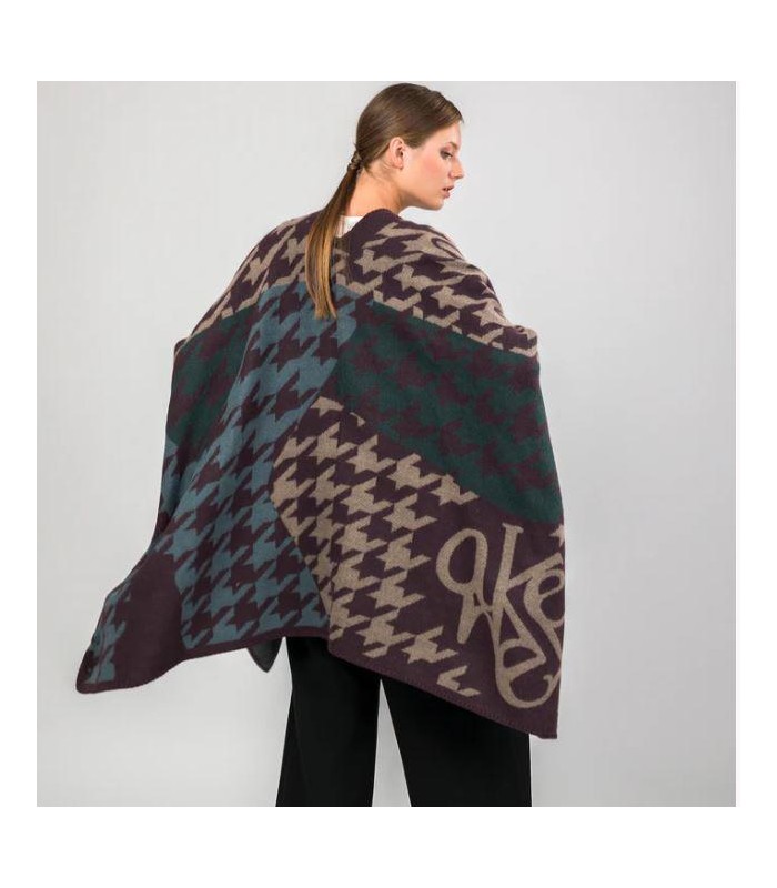 Poncho azul y morado Anekke