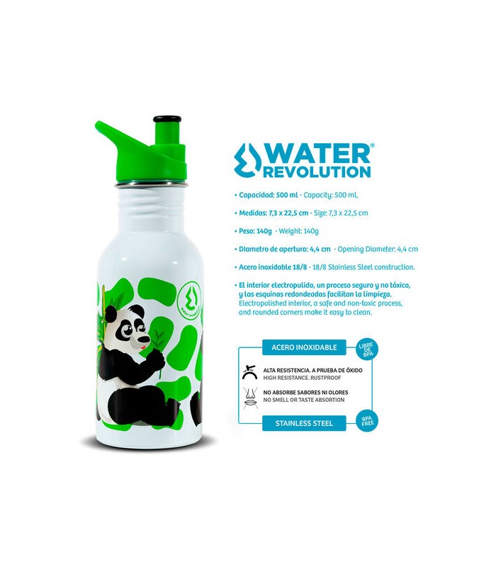 Botella acero inoxidable Oso Panda 500ml