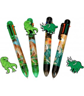 Boligrafo 6 colores Dino World