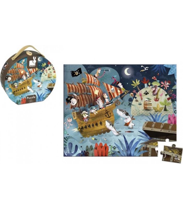 Puzzle maletin redondo Pirata Janod