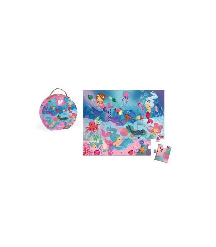 Puzzle Maletin redondo sirenas Janod