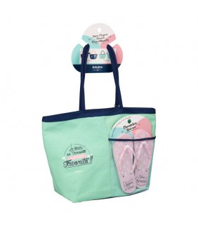 Bolso playa verde chanclas Pinreles 38-39