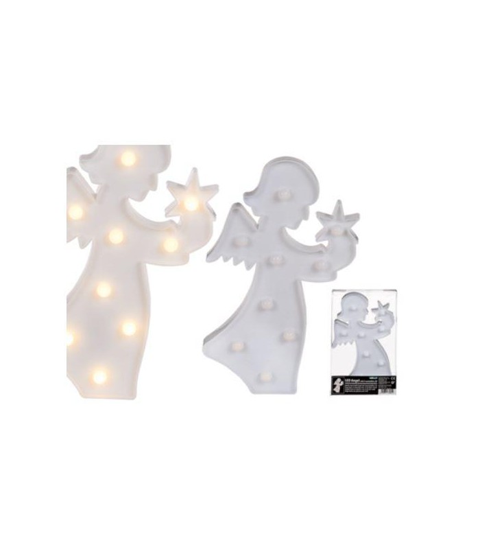 Ángel blanco de plástico con 9 LED