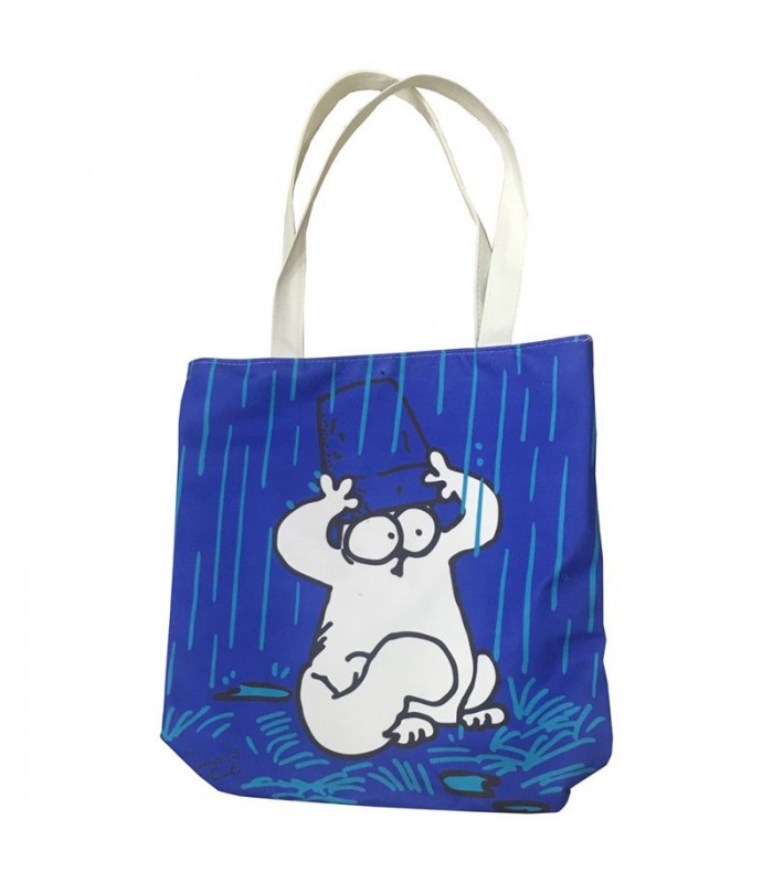 Bolso de algodón cremallera Simon´s Cat Azul