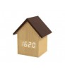 Despertador LED Casita madera natural