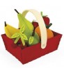 2-6 AÑOS Set de 8 Frutas de tela con cesta
