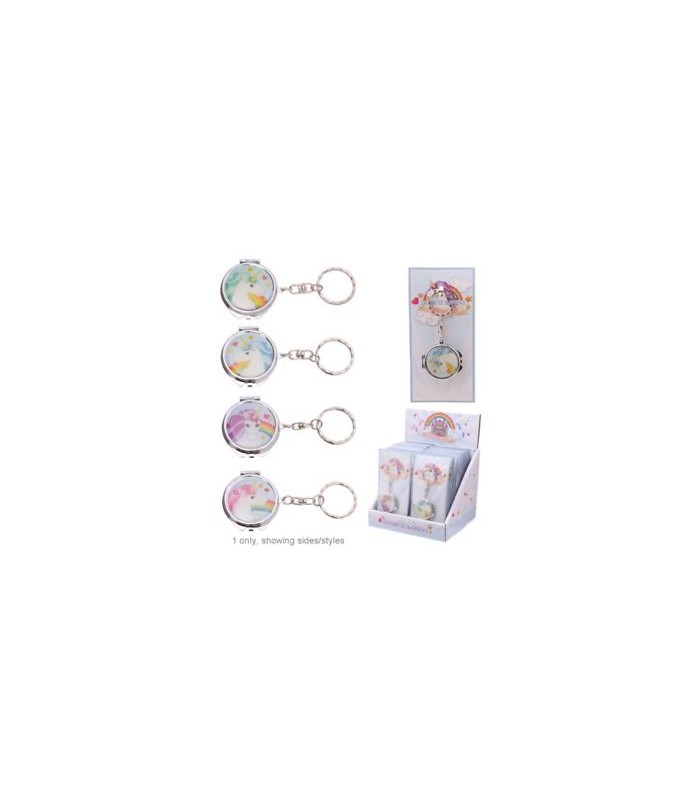 Llavero con espejo Unicornio Arco Iris 4m