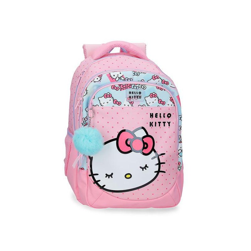 MOCHILA HELLO KITTY  BOWS ADAPTABLE 42 CM