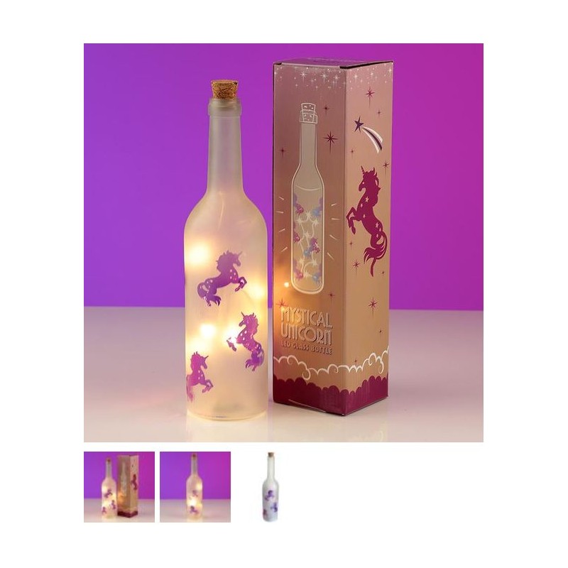 Botella unicornio decoracion y luz