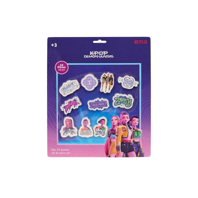 Set 10 Gomas de Borrar K-pop Demon Hunters