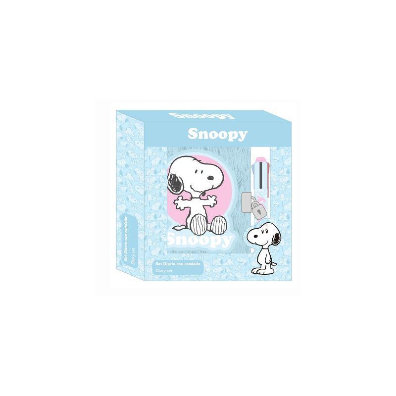 Set diario con candado snoopy