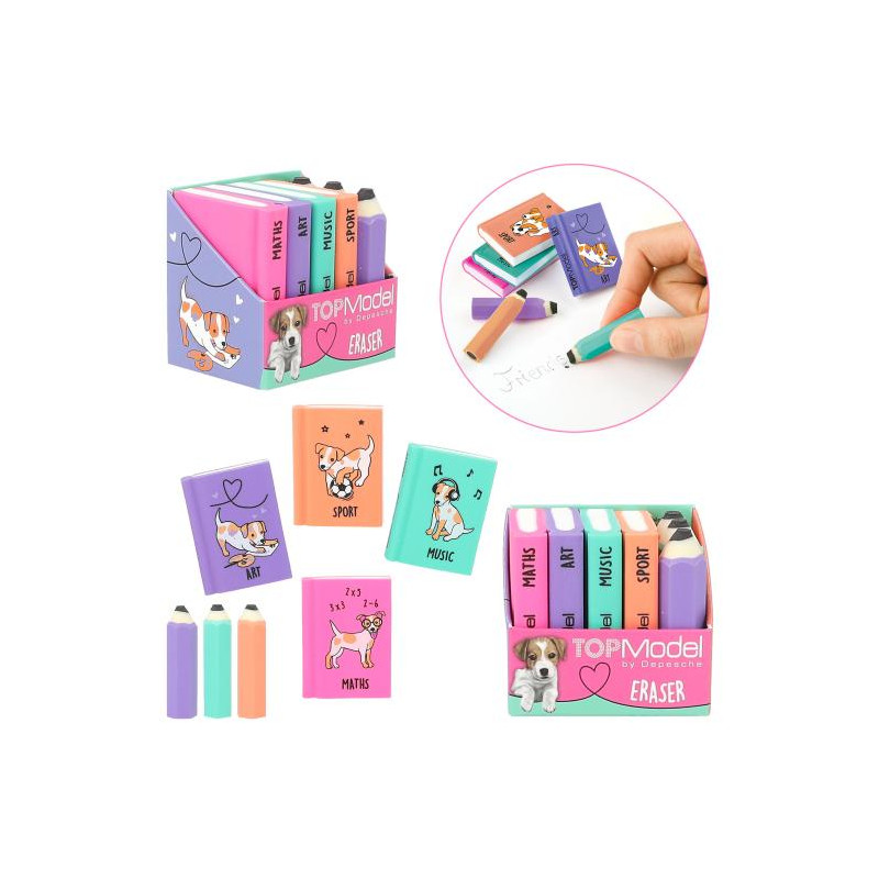 TOPModel  Set goma de borrar  mini libros 25