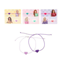 TOPModel BFF Set de pulseras de corazón textil