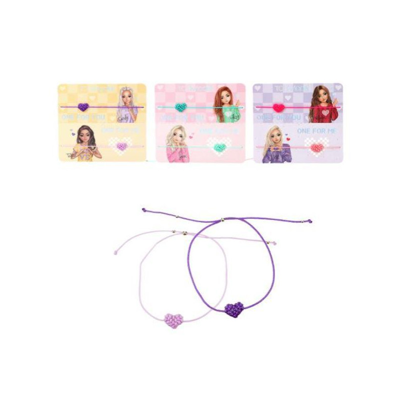 TOPModel BFF Set de pulseras de corazón textil