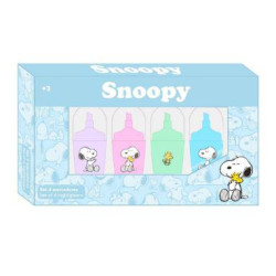 SET 4 ROTULADORES FLUORESCENTES SNOOPY