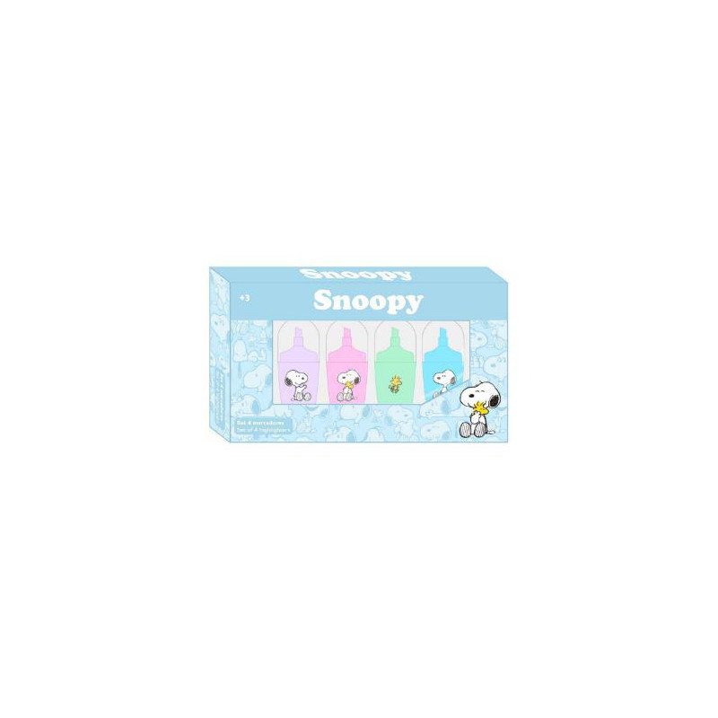 SET 4 ROTULADORES FLUORESCENTES SNOOPY