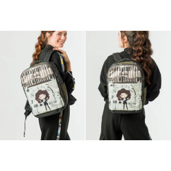 Mochila de viaje estampada Orchestra