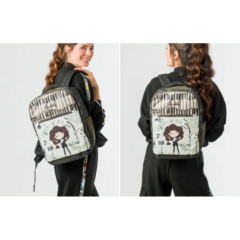 Mochila de viaje estampada Orchestra