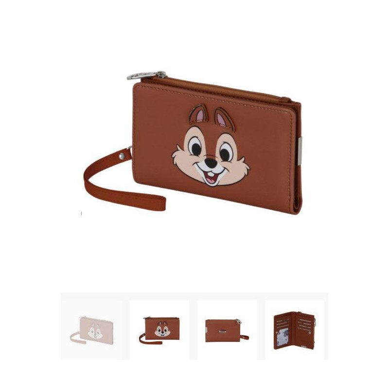 Disney Chip y Chop Face-Billetero Slim  Marrón