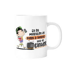 TAZA - EN LA MARATÓN DE PELIS Y SERIES SOY EL GANA