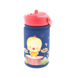 THERMAL BOTTLE WITH ADAPTER 330ML - DARK BLUE/RED