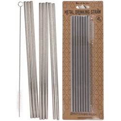 Pajitas de metal con cepillo para limpiar