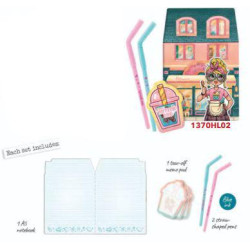 Cuaderno con Notas Adhesivas y Dos Bolis Victoria