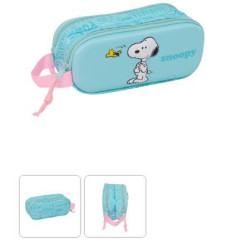 PORTATODO DOBLE 3D SNOOPY AZUL