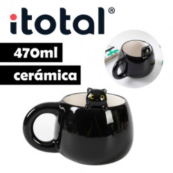 Taza de Cerámica con Charm Gato Negro