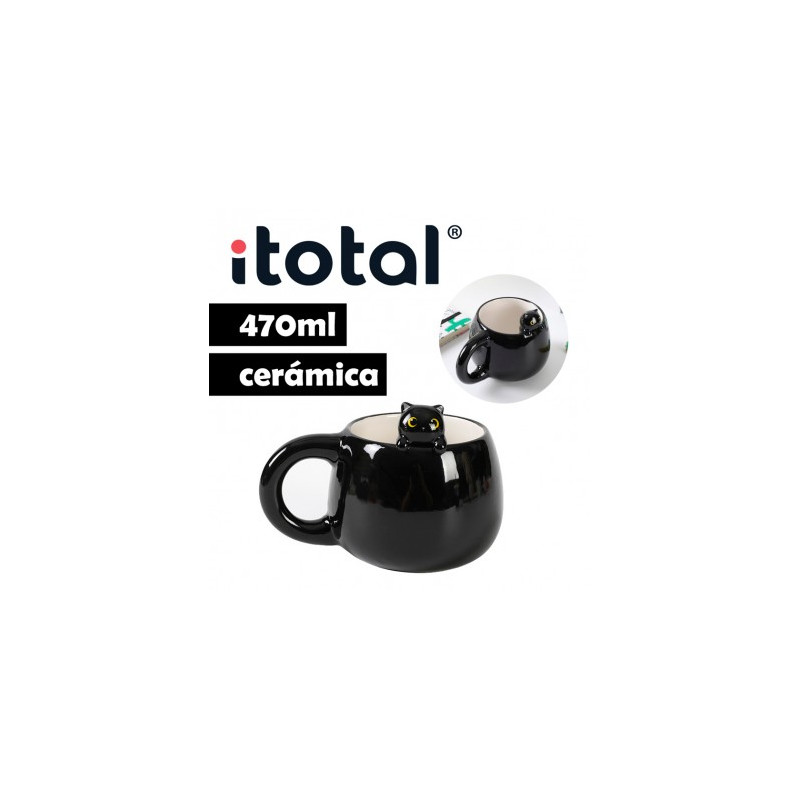 Taza de Cerámica con Charm Gato Negro