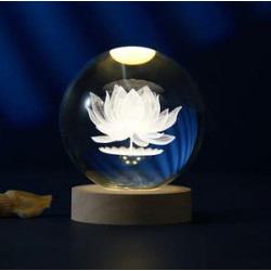 LAMPARA BOLA DE CRISTAL FLOR DE LOTO 