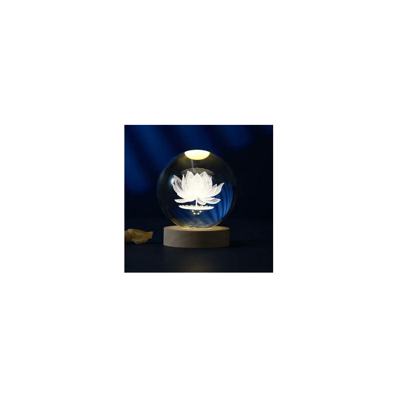 LAMPARA BOLA DE CRISTAL FLOR DE LOTO 