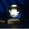 LAMPARA BOLA DE CRISTAL FLOR DE LOTO 