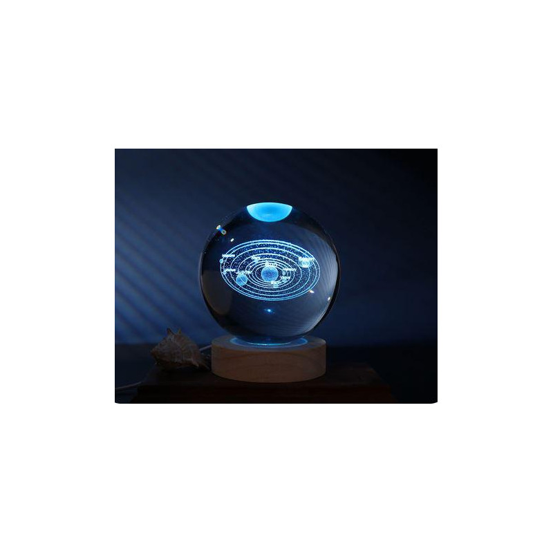 LAMPARA BOLA DE CRISTAL GRANDE SISTEMA SOLAR 