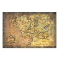 POSTER EL SEÑOR DE LOS ANILLOS MAPA DE LA TIERRA M