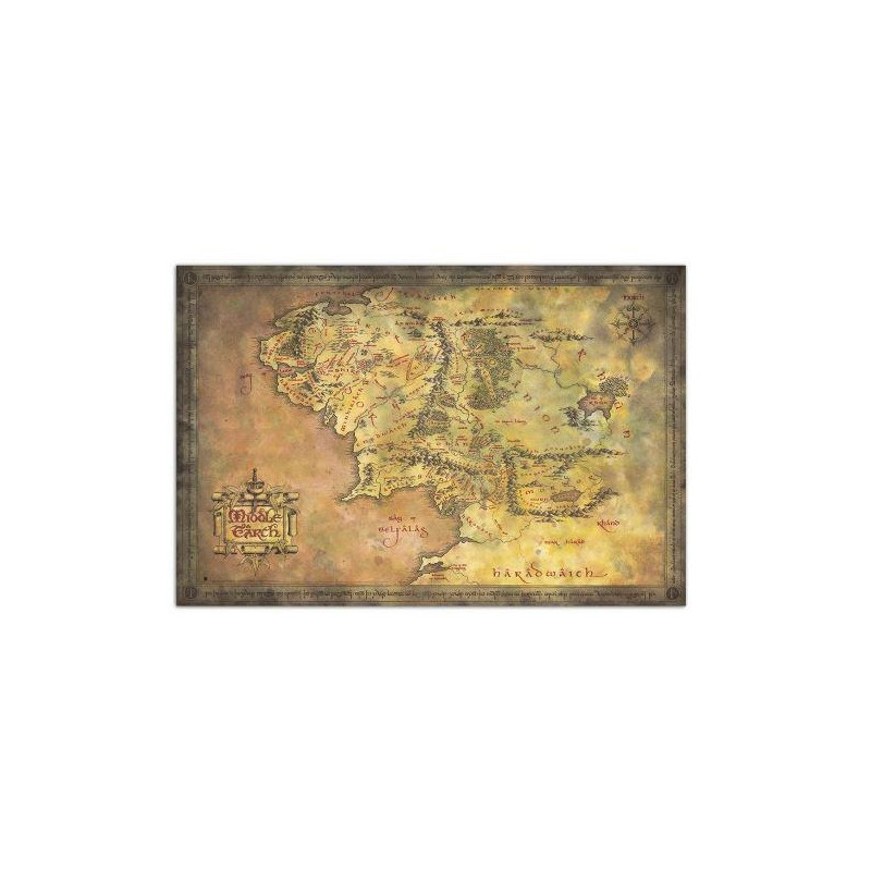 POSTER EL SEÑOR DE LOS ANILLOS MAPA DE LA TIERRA M