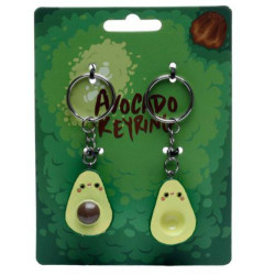 Set de 2 Llaveros con Forma 3D Kawaii Aguacate